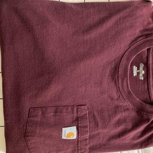 Maroon Carhartt shirt sleeve tee shirt size large
